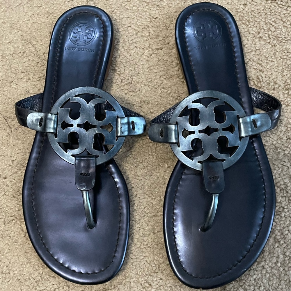 Tory Burch Miller Sandals, Blue Size 8